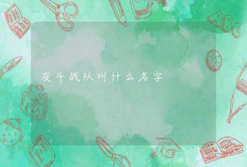 夜斗战队叫什么名字 夜斗战队叫什么名字