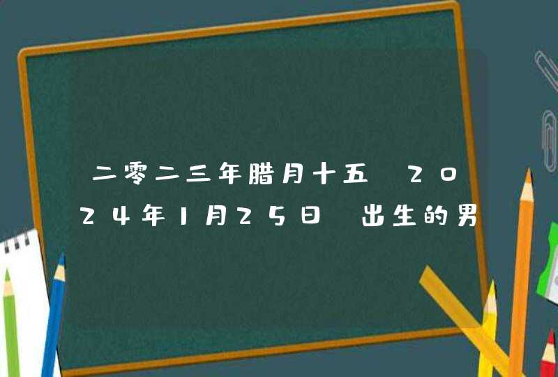 二零二三年腊月十五（2024年1月25日）出生的男宝宝名字