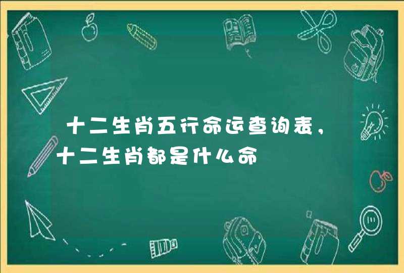 十二生肖五行命运查询表，十二生肖都是什么命