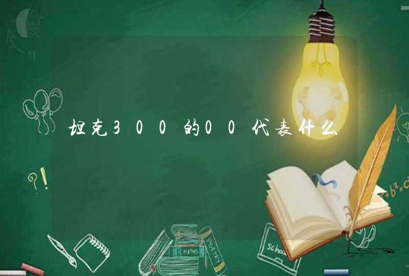坦克300的00代表什么