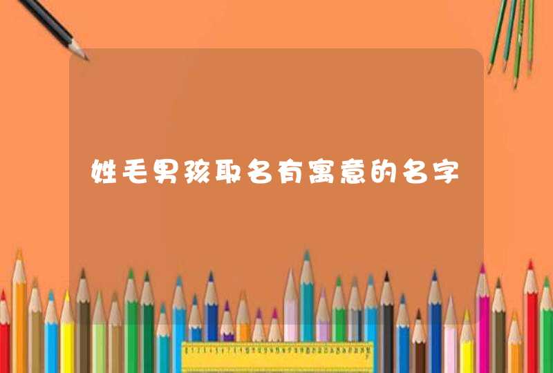 姓毛男孩取名有寓意的名字
