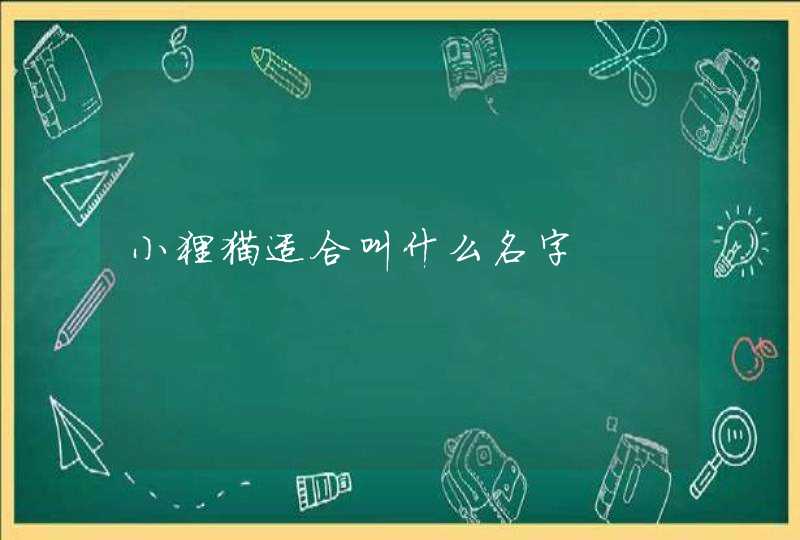 小狸猫适合叫什么名字