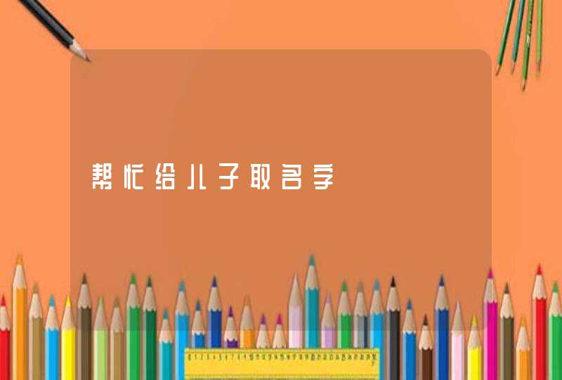 帮忙给儿子取名字