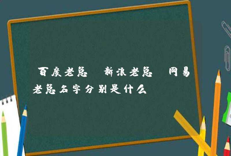 百度老总、新浪老总、网易老总名字分别是什么？？