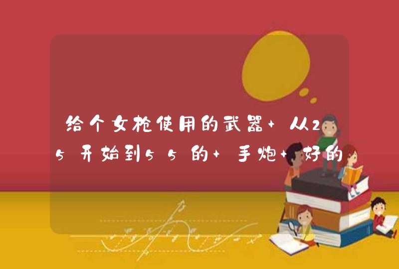 给个女枪使用的武器 从25开始到55的 手炮 好的说下名字