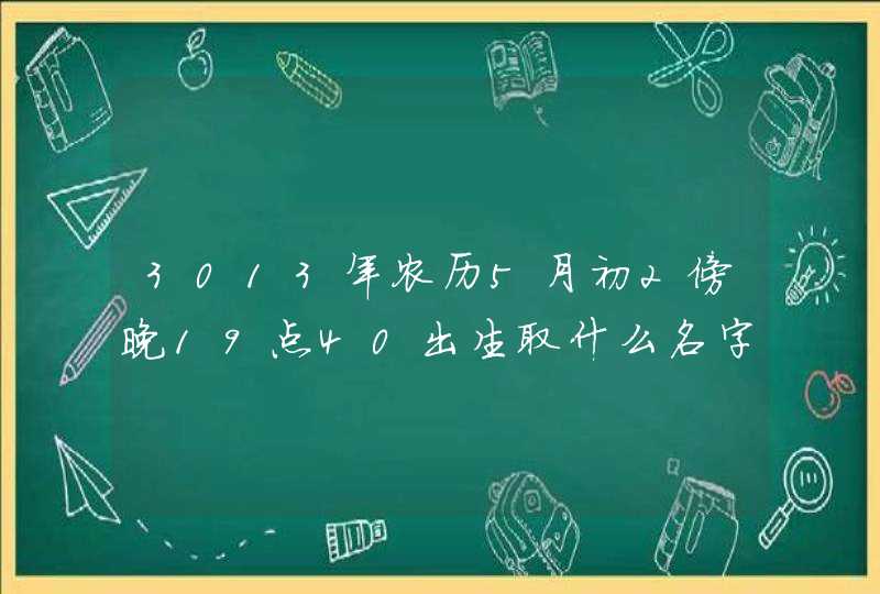3013年农历5月初2傍晚19点40出生取什么名字好，是女孩姓卢的
