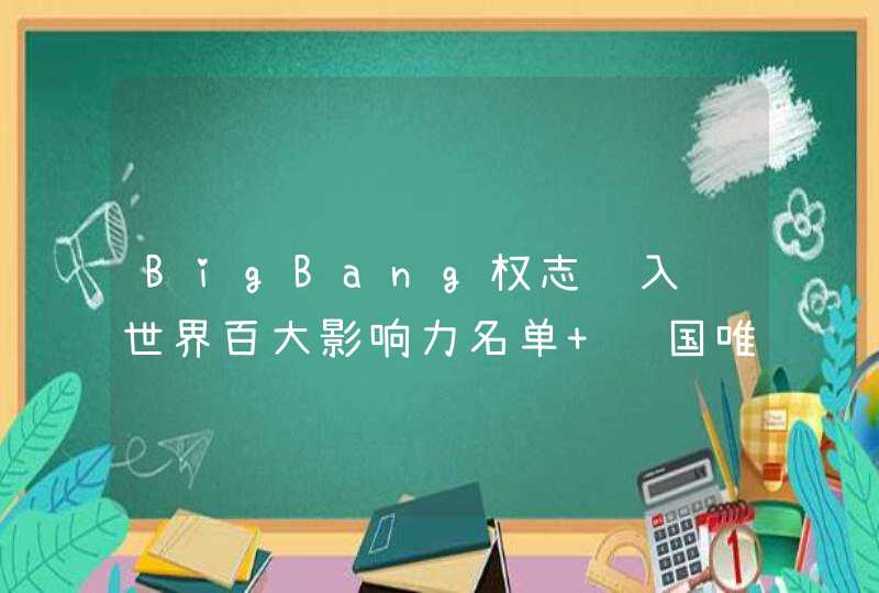 BigBang权志龙入选世界百大影响力名单 韩国唯一入选人